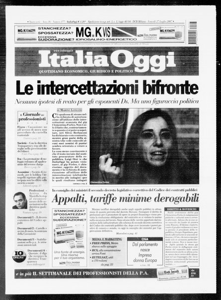 Italia oggi : quotidiano di economia finanza e politica